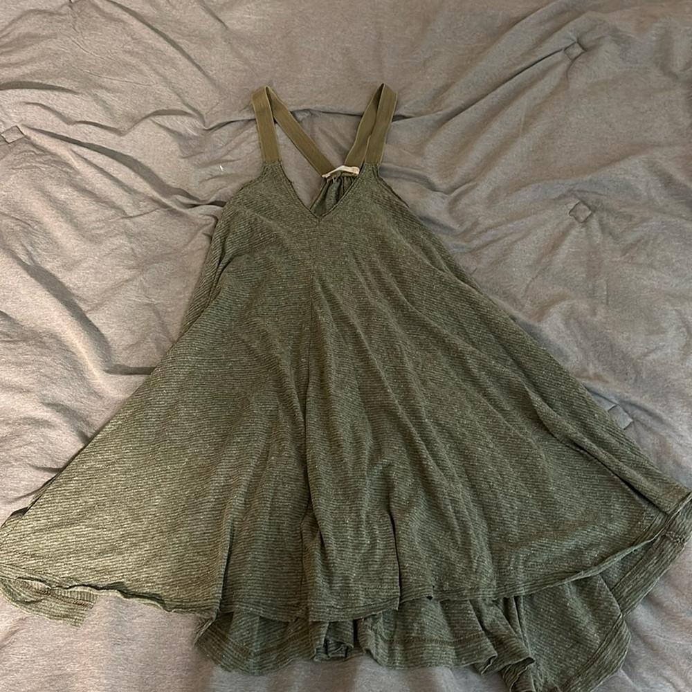 Altar’d State green asymmetrical cotton very flowly dress
